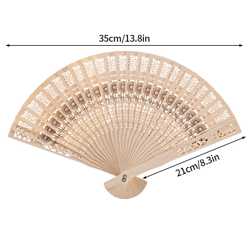 Vintage Wooden Folding Hand Fan