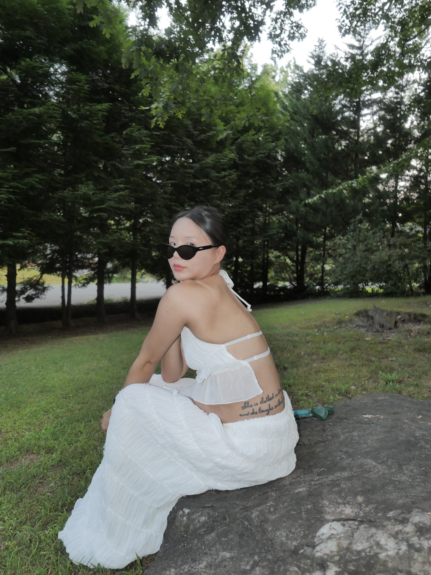 Boho Backless Halter Top & Maxi Skirt Set