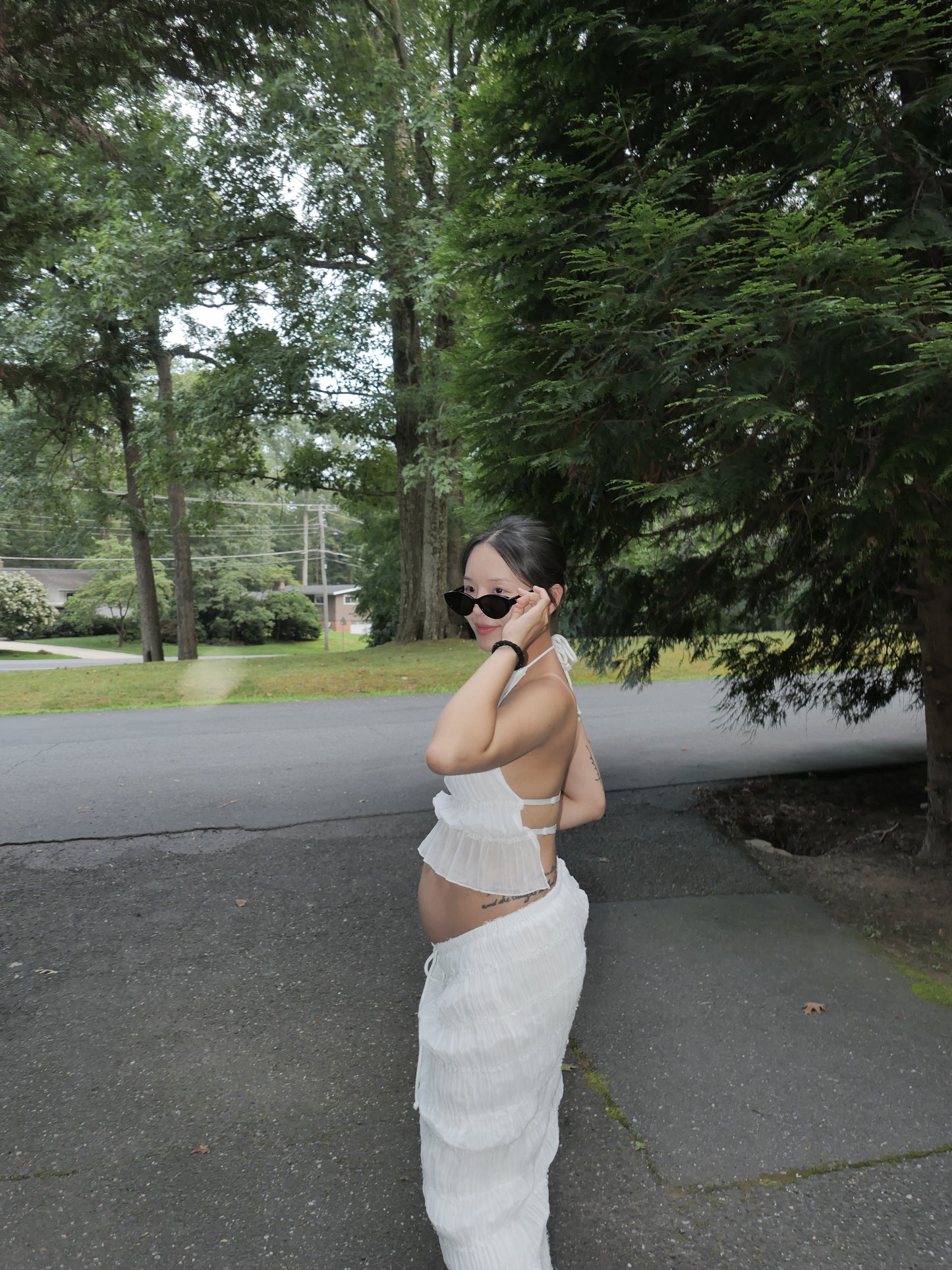 Boho Backless Halter Top & Maxi Skirt Set