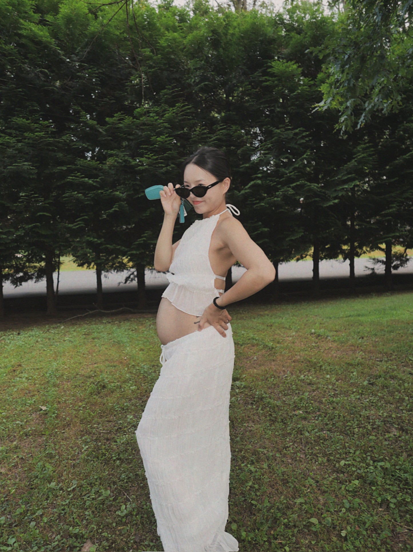 Boho Backless Halter Top & Maxi Skirt Set