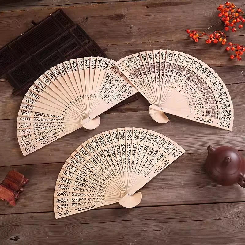 Vintage Wooden Folding Hand Fan