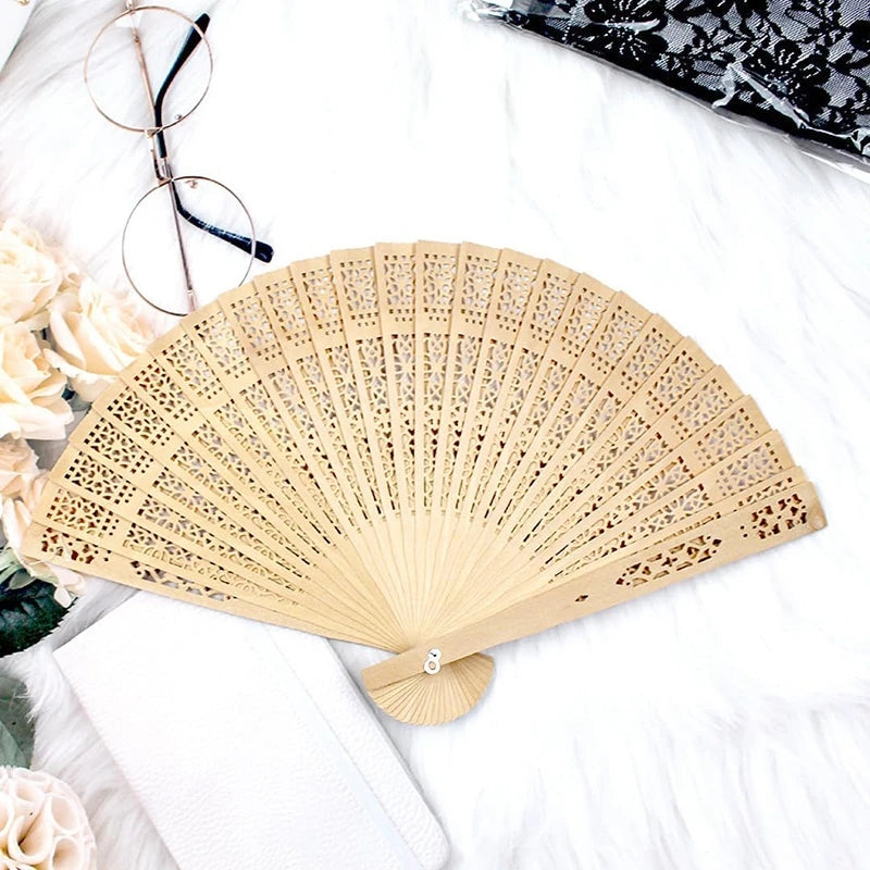 Vintage Wooden Folding Hand Fan