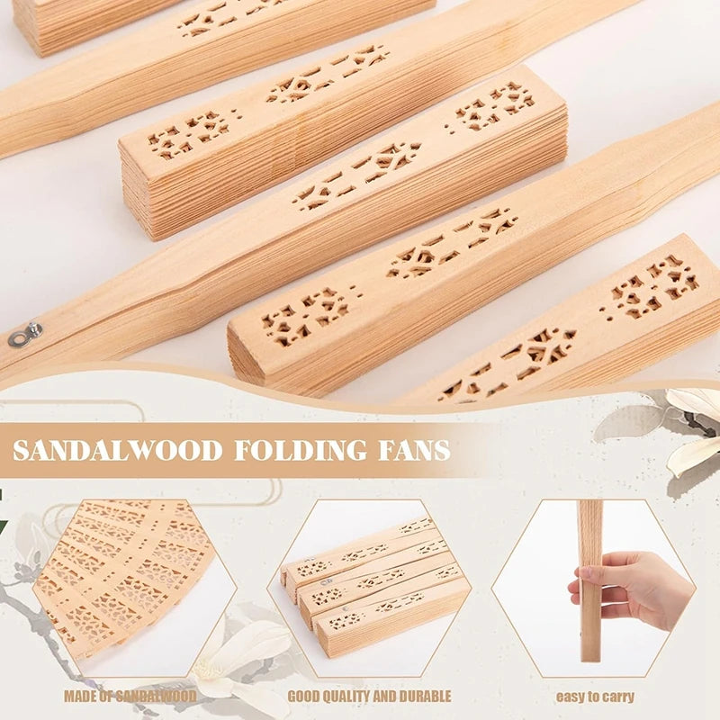 Vintage Wooden Folding Hand Fan