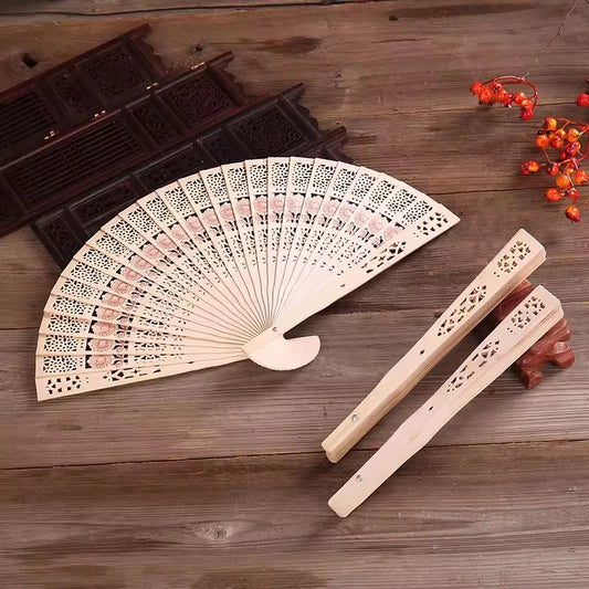 Vintage Wooden Folding Hand Fan
